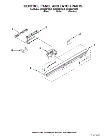 02 - Control Panel And Latch Parts parts for Kitchenaid Dishwasher KUDS35FXSS8 / from AppliancePartsPros.com