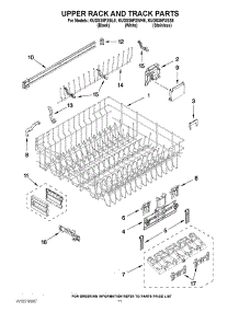 09 - Upper Rack And Track Parts parts for Kitchenaid Dishwasher KUDS35FXSS8 / from AppliancePartsPros.com