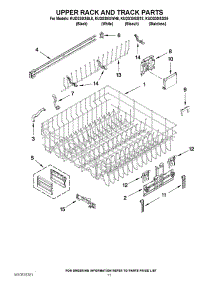 09 - Upper Rack And Track Parts parts for Kitchenaid Dishwasher KUDS30IXBT8 / from AppliancePartsPros.com