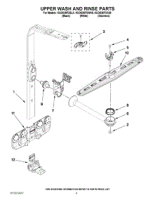 07 - Upper Wash And Rinse Parts parts for Kitchenaid Dishwasher KUDS35FXWH8 / from AppliancePartsPros.com