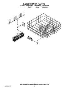10 - Lower Rack Parts parts for Kitchenaid Dishwasher KUDE20IXSS8 / from AppliancePartsPros.com