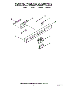 02 - Control Panel And Latch Parts parts for Kitchenaid Dishwasher KUDS30IXSS7 / from AppliancePartsPros.com