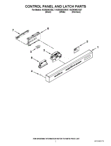 02 - Control Panel And Latch Parts parts for Kitchenaid Dishwasher KUDS30CXSS7 / from AppliancePartsPros.com