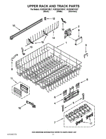 09 - Upper Rack And Track Parts parts for Kitchenaid Dishwasher KUDS30CXBL7 / from AppliancePartsPros.com