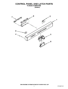 02 - Control Panel And Latch Parts parts for Kitchenaid Dishwasher KUDE50CXSS8 / from AppliancePartsPros.com