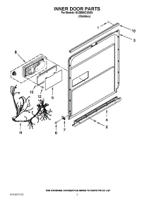 03 - Inner Door Parts parts for Kitchenaid Dishwasher KUDE50CXSS8 / from AppliancePartsPros.com