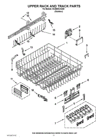 09 - Upper Rack And Track Parts parts for Kitchenaid Dishwasher KUDE50CXSS8 / from AppliancePartsPros.com