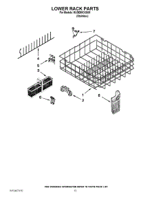 10 - Lower Rack Parts parts for Kitchenaid Dishwasher KUDE50CXSS8 / from AppliancePartsPros.com