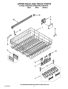 09 - Upper Rack And Track Parts parts for Kitchenaid Dishwasher KUDE20IXSS6 / from AppliancePartsPros.com