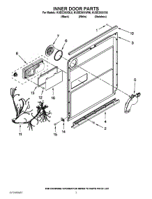 03 - Inner Door Parts parts for Kitchenaid Dishwasher KUDE20IXWH6 / from AppliancePartsPros.com