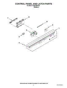 02 - Control Panel And Latch Parts parts for Kitchenaid Dishwasher KUDE70FXSS4 / from AppliancePartsPros.com