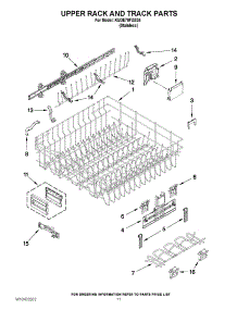 09 - Upper Rack And Track Parts parts for Kitchenaid Dishwasher KUDE70FXSS4 / from AppliancePartsPros.com
