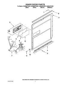 03 - Inner Door Parts parts for Kitchenaid Dishwasher KUDE40FXBL5 / from AppliancePartsPros.com