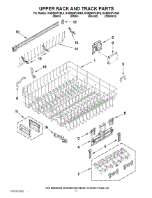 09 - Upper Rack And Track Parts parts for Kitchenaid Dishwasher KUDE40FXSS5 / from AppliancePartsPros.com