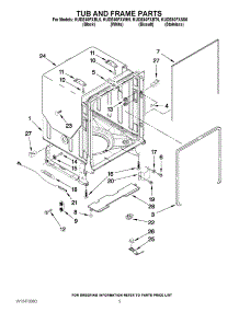 05 - Tub And Frame Parts parts for Kitchenaid Dishwasher KUDE40FXBT5 / from AppliancePartsPros.com