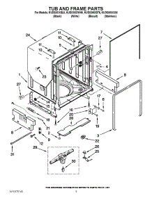 05 - Tub And Frame Parts parts for Kitchenaid Dishwasher KUDS30IXBL6 / from AppliancePartsPros.com