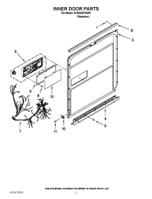 03 - Inner Door Parts parts for Kitchenaid Dishwasher KUDE40FXSP5 / from AppliancePartsPros.com
