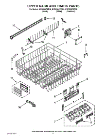 09 - Upper Rack And Track Parts parts for Kitchenaid Dishwasher KUDS30CXBL6 / from AppliancePartsPros.com