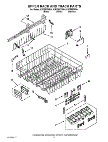 09 - Upper Rack And Track Parts parts for Kitchenaid Dishwasher KUDE60FXSS4 / from AppliancePartsPros.com