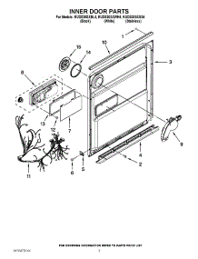 03 - Inner Door Parts parts for Kitchenaid Dishwasher KUDS30SXWH4 / from AppliancePartsPros.com