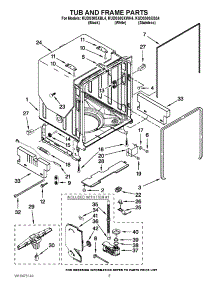 05 - Tub And Frame Parts parts for Kitchenaid Dishwasher KUDS30SXWH4 / from AppliancePartsPros.com