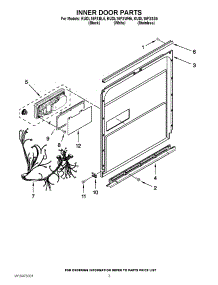 03 - Inner Door Parts parts for Kitchenaid Dishwasher KUDL15FXBL5 / from AppliancePartsPros.com