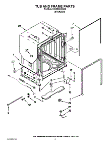 05 - Tub And Frame Parts parts for Kitchenaid Dishwasher KUDE60HXSS4 / from AppliancePartsPros.com
