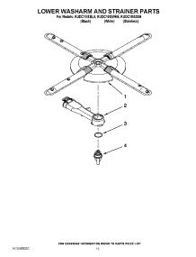 11 - Lower Washarm And Strainer Parts parts for Kitchenaid Dishwasher KUDC10IXBL6 / from AppliancePartsPros.com