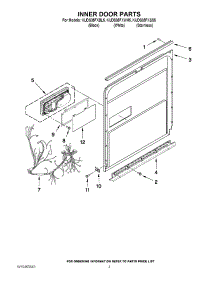 03 - Inner Door Parts parts for Kitchenaid Dishwasher KUDS35FXWH5 / from AppliancePartsPros.com