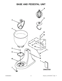04 - Base And Pedestal Unit parts for Kitchenaid Mixer KSM95AC0 / from AppliancePartsPros.com