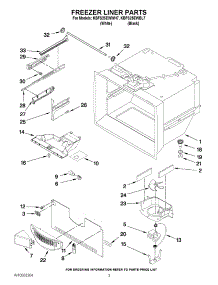 02 - Freezer Liner Parts parts for Kitchenaid Refrigerator KBFS25EWBL7 / from AppliancePartsPros.com