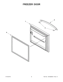 03 - Freezer Door parts for Kitchenaid Refrigerator KBFS20EVMS9 / from AppliancePartsPros.com