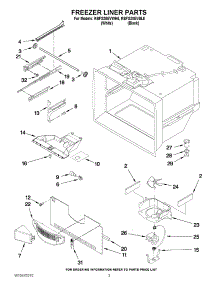02 - Freezer Liner Parts parts for Kitchenaid Refrigerator KBFS20EVWH6 / from AppliancePartsPros.com