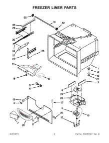 02 - Freezer Liner Parts parts for Kitchenaid Refrigerator KBFS22EWMS5 / from AppliancePartsPros.com