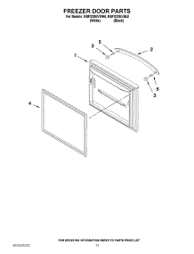 07 - Freezer Door Parts parts for Kitchenaid Refrigerator KBFS20EVBL6 / from AppliancePartsPros.com