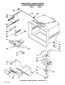 02 - Freezer Liner Parts parts for Kitchenaid Refrigerator KBFS25EWBL5 / from AppliancePartsPros.com