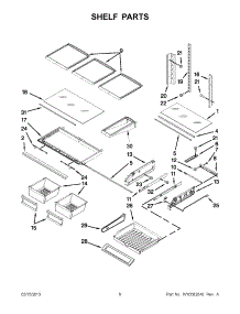 03 - Shelf Parts parts for Kitchenaid Refrigerator KFIS20XVMS11 / from AppliancePartsPros.com