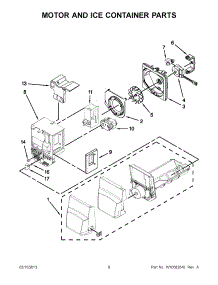 04 - Motor And Ice Container Parts parts for Kitchenaid Refrigerator KFIS20XVMS11 / from AppliancePartsPros.com