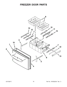 08 - Freezer Door Parts parts for Kitchenaid Refrigerator KFIS20XVMS11 / from AppliancePartsPros.com