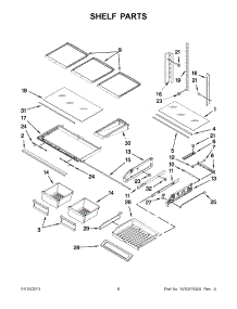 03 - Shelf Parts parts for Kitchenaid Refrigerator KFIS20XVWH8 / from AppliancePartsPros.com