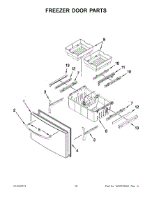 08 - Freezer Door Parts parts for Kitchenaid Refrigerator KFIS20XVBL8 / from AppliancePartsPros.com