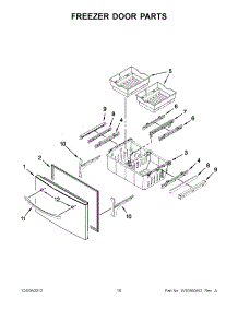 08 - Freezer Door Parts parts for Kitchenaid Refrigerator KFXS25RYBL5 / from AppliancePartsPros.com