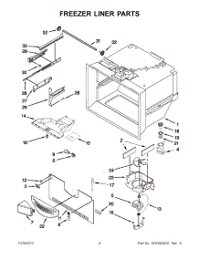 02 - Freezer Liner Parts parts for Kitchenaid Refrigerator KBFS25EWMS10 / from AppliancePartsPros.com