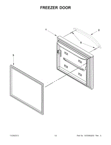 07 - Freezer Door parts for Kitchenaid Refrigerator KBFS25EWMS10 / from AppliancePartsPros.com