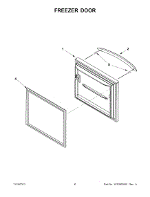 03 - Freezer Door parts for Kitchenaid Refrigerator KBRS19KTMS3 / from AppliancePartsPros.com