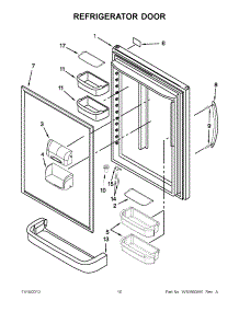 05 - Refrigerator Door parts for Kitchenaid Refrigerator KBRS19KTMS3 / from AppliancePartsPros.com
