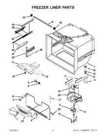 02 - Freezer Liner Parts parts for Kitchenaid Refrigerator KBFS22EWMS9 / from AppliancePartsPros.com