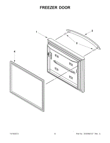03 - Freezer Door parts for Kitchenaid Refrigerator KBRS22KWBL7 / from AppliancePartsPros.com