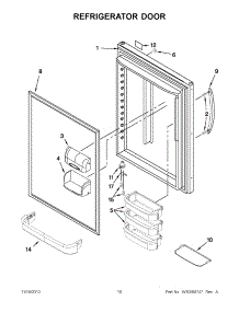 05 - Refrigerator Door parts for Kitchenaid Refrigerator KBRS22KWWH7 / from AppliancePartsPros.com