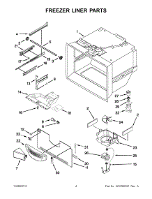02 - Freezer Liner Parts parts for Kitchenaid Refrigerator KBFS20EVMS13 / from AppliancePartsPros.com